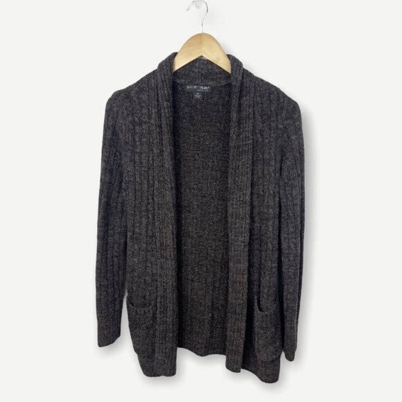 Barefoot Dreams Brown Cable Knit Fleece Cardigan Sweater Size XS Luxurious Boho‎ - Picture 12 of 12